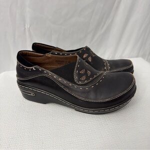 L'Artiste Burbank Black Leather Clogs Size 9.5 10